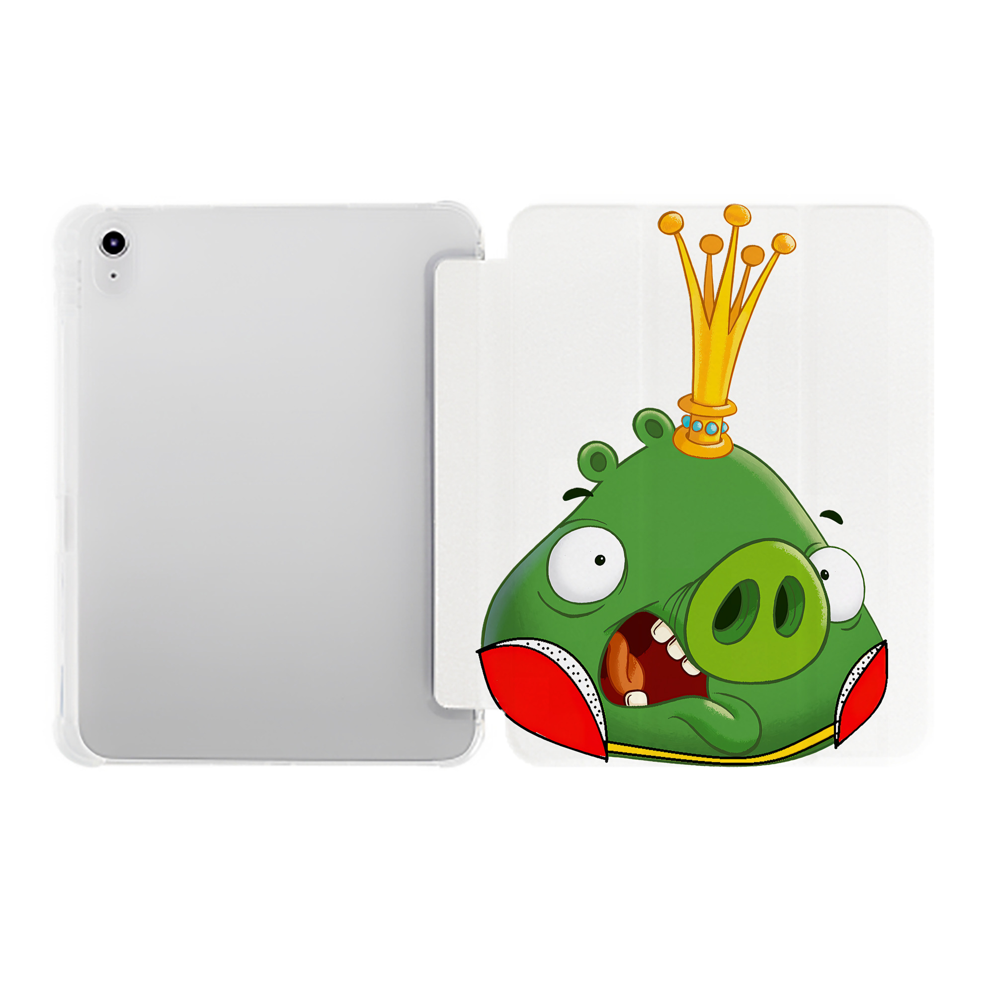 （画像用） Angry Birds アングリーバード IPad ケース ペン収納付き 三つ折りスタンド PUレザー×シリコン 対応機種9.5/10.5/10.9インチ